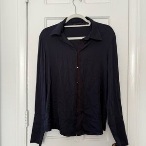 Elie Tahari Black Collared Blouse